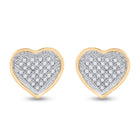 10kt Golden Heart Diamond Cluster Earrings - A Radiant Embrace of Elegance  Top View from Splendid Jewellery