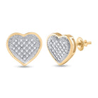10kt Golden Heart Diamond Cluster Earrings - A Radiant Embrace of Elegance - Splendid Jewellery