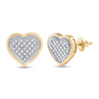 10kt Golden Heart Diamond Cluster Earrings - A Radiant Embrace of Elegance - Splendid Jewellery