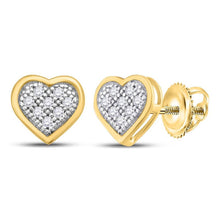 Load image into Gallery viewer, 10kt Golden Heart Diamond Cluster Earrings: A Timeless Sparkle - Splendid Jewellery