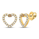 10kt Golden Heart Diamond Earrings: A Captivating Expression of Love and Elegance - Splendid Jewellery