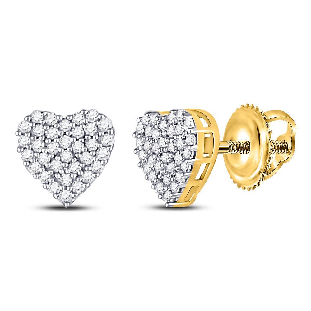 10kt Golden Heart Diamond Earrings: A Radiant Symbol of Love and Elegance - Splendid Jewellery