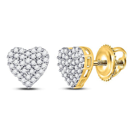 10kt Golden Heart Diamond Earrings: A Radiant Symbol of Love and Elegance - Splendid Jewellery