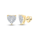 10kt Golden Heart Diamond Earrings: A Radiant Symbol of Love and Elegance - Splendid Jewellery