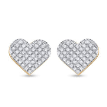 Load image into Gallery viewer, 10kt Golden Heart Diamond Earrings: A Radiant Symbol of Love and Elegance - Splendid Jewellery