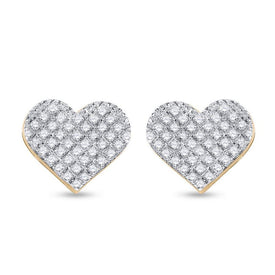 10kt Golden Heart Diamond Earrings: A Radiant Symbol of Love and Elegance - Splendid Jewellery