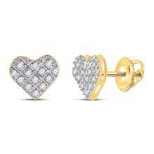 Load image into Gallery viewer, 10kt Golden Heart Diamond Earrings - A Radiant Symbol of Love and Elegance - Splendid Jewellery