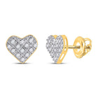 10kt Golden Heart Diamond Earrings - A Radiant Symbol of Love and Elegance - Splendid Jewellery