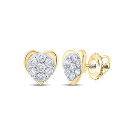 10kt Golden Heart Diamond Earrings: A Symbol of Love and Elegance - Splendid Jewellery