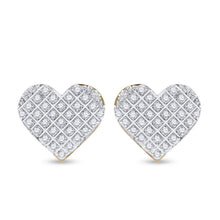 Load image into Gallery viewer, 10kt Golden Heart Sparkle Earrings - Splendid Jewellery