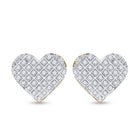 10kt Golden Heart Sparkle Earrings - Splendid Jewellery