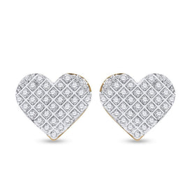 10kt Golden Heart Sparkle Earrings - Splendid Jewellery