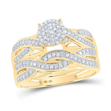 Load image into Gallery viewer, 10kt Golden Love Diamond Cluster Wedding Set - Splendid Jewellery