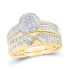 10kt Golden Love Diamond Cluster Wedding Set - A Radiant Symbol of Eternal Union - Splendid Jewellery