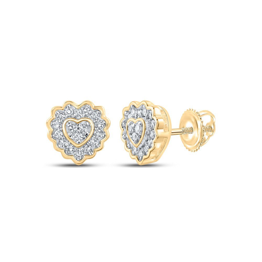 10kt Golden Love Diamond Heart Earrings - Splendid Jewellery