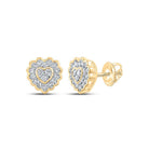 10kt Golden Love Diamond Heart Earrings - Splendid Jewellery