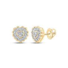 Load image into Gallery viewer, 10kt Golden Love Diamond Heart Earrings - Splendid Jewellery