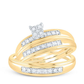 10kt Golden Love Story Diamond Wedding Set - Splendid Jewellery