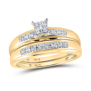 10kt Golden Love Story Diamond Wedding Set - Splendid Jewellery