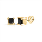 10kt Golden Princess Black Diamond Solitaire Earrings - Splendid Jewellery