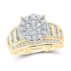 10kt Golden Radiance Diamond Cluster Bridal Wedding Engagement Ring - Splendid Jewellery