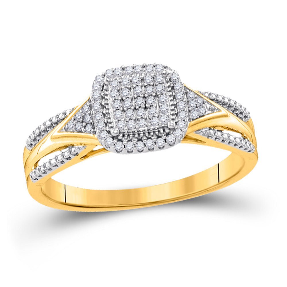 10kt Golden Radiance Diamond Cluster Bridal Wedding Ring - Splendid Jewellery - Splendid Jewellery