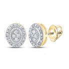 10kt Golden Radiance Diamond Oval Cluster Earrings - Splendid Jewellery