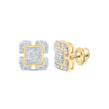 Load image into Gallery viewer, 10kt Golden Radiance Diamond Square Earrings - Splendid Jewellery