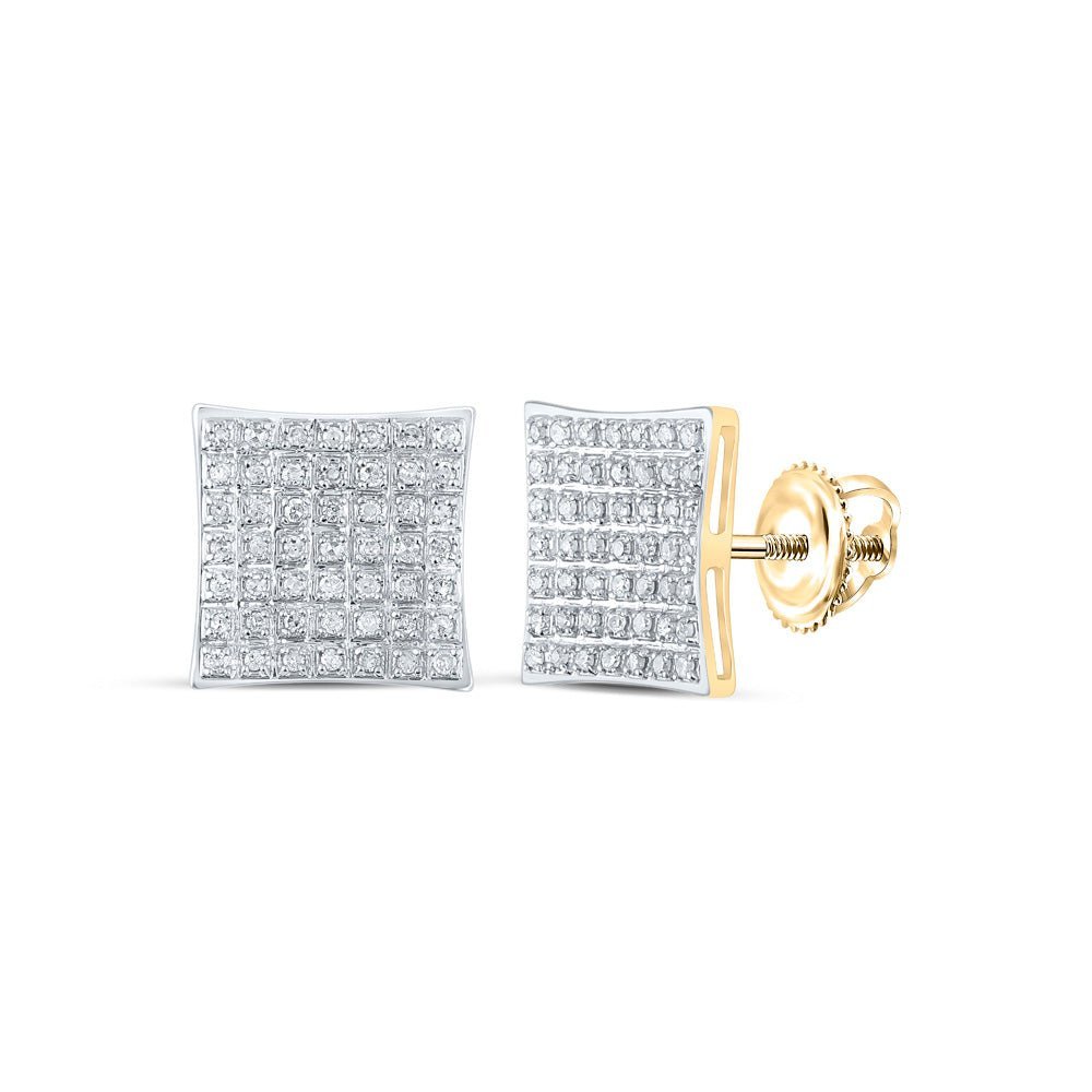 10kt Golden Radiance Diamond Square Earrings - Splendid Jewellery