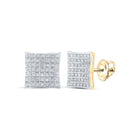 10kt Golden Radiance Diamond Square Earrings - Splendid Jewellery