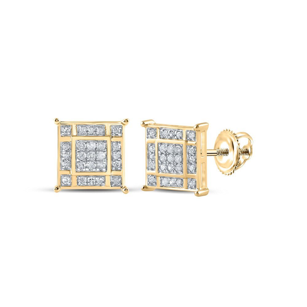 10kt Golden Radiance Diamond Square Earrings - Splendid Jewellery