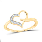 10kt Golden Romance Diamond Heart Ring Top View from Splendid Jewellery