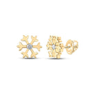 10kt Golden Snowflake Diamond Earrings: A Touch of Whimsical Elegance - Splendid Jewellery