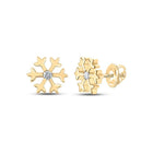 10kt Golden Snowflake Diamond Earrings: A Touch of Whimsical Elegance - Splendid Jewellery
