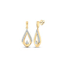 10kt Golden Sparkle Diamond Dangle Earrings - A Mesmerizing Touch of Elegance - Splendid Jewellery