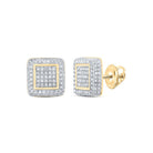 10kt Golden Square Diamond Earrings: A Dazzling Blend of Classic Elegance and Modern Style - Splendid Jewellery