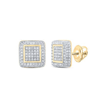 Load image into Gallery viewer, 10kt Golden Square Diamond Earrings: A Dazzling Blend of Classic Elegance and Modern Style - Splendid Jewellery