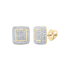 10kt Golden Square Diamond Earrings: A Dazzling Blend of Classic Elegance and Modern Style - Splendid Jewellery