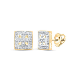 10kt Golden Square Diamond Elegance Earrings - Splendid Jewellery