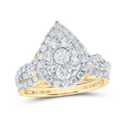 10kt Golden Tears Diamond Bridal Wedding Ring Band Set - Splendid Jewellery