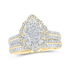 10kt Golden Tears Diamond Bridal Wedding Ring Band Set - Splendid Jewellery