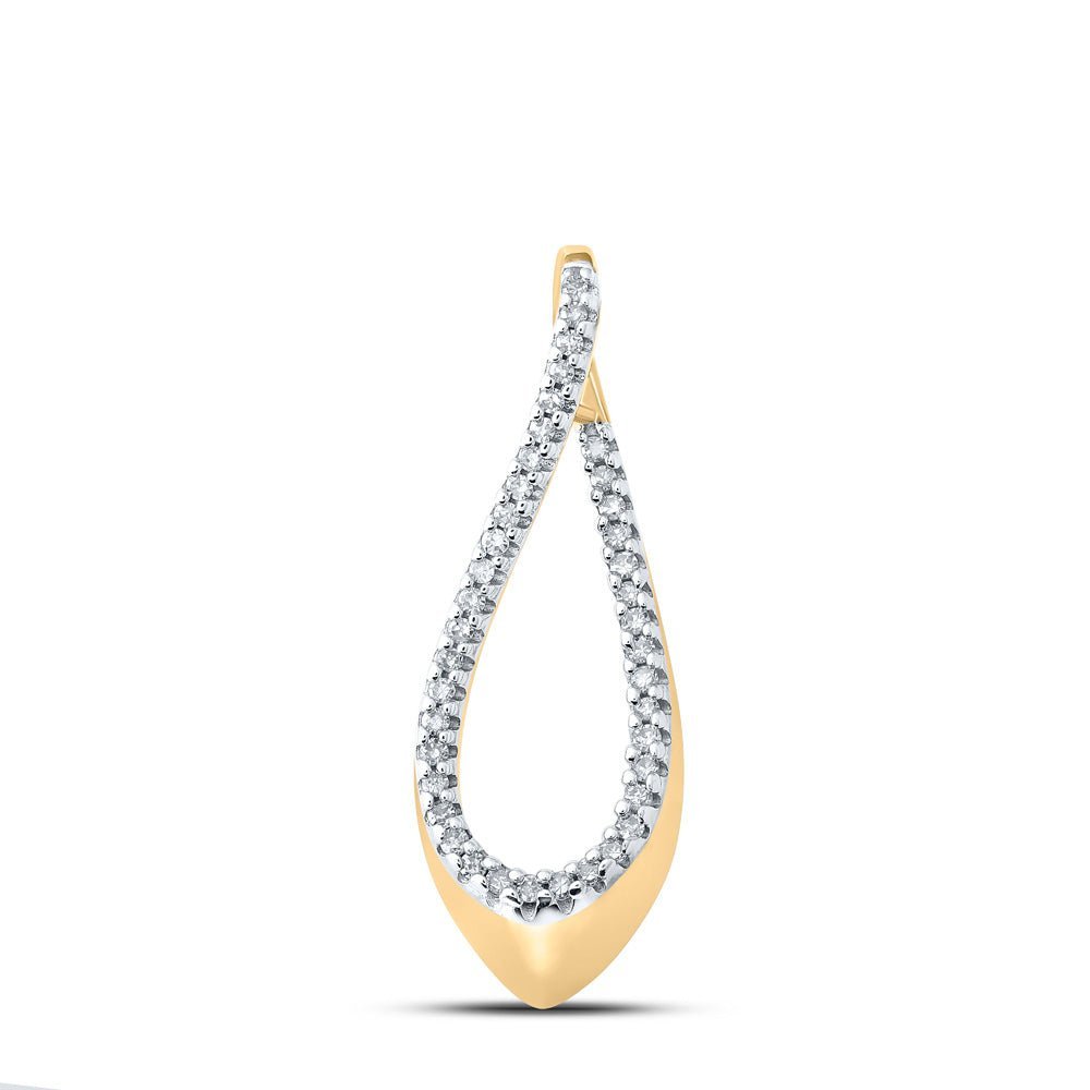 10kt Golden Tears Diamond Pendant | Mesmerizing Teardrop Brilliance - Splendid Jewellery
