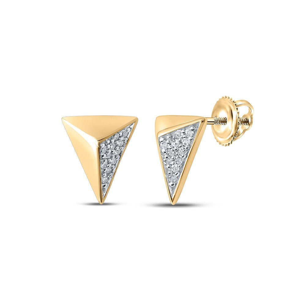 10kt Golden Triangle Sparkle Earrings - Splendid Jewellery