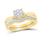 10kt Golden Twisted Diamond Wedding Ring Set 1/3 Cttw | Splendid Jewellery - Splendid Jewellery