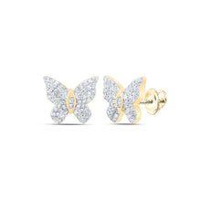 Load image into Gallery viewer, 10kt Golden Wings Diamond Earrings: A Whimsical Flutter of Brilliance - Splendid Jewellery