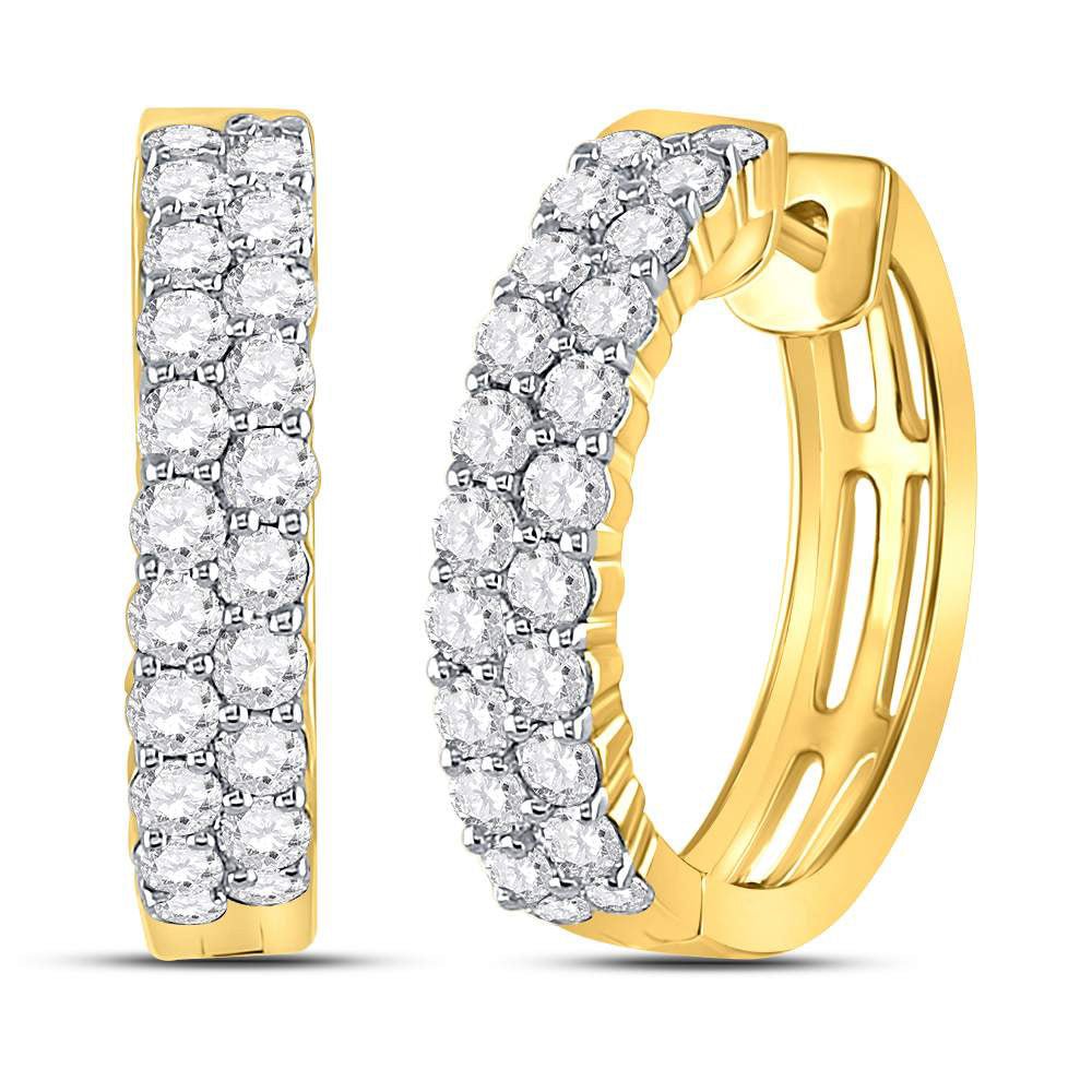 10kt Radiant Brilliance Diamond Hoop Earrings in Yellow Gold - Splendid Jewellery
