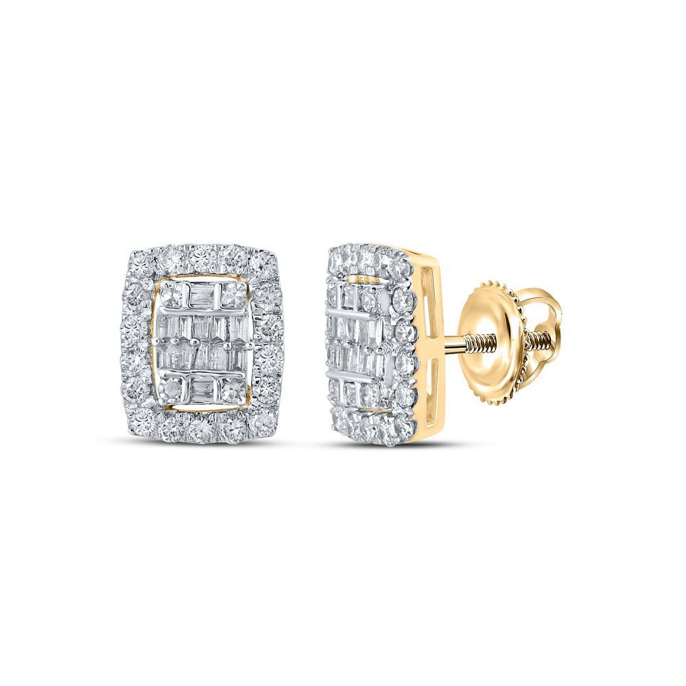 10kt Radiant Diamond Cluster Earrings in Yellow Gold - A Dazzling Delight - Splendid Jewellery