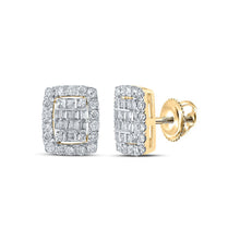 Load image into Gallery viewer, 10kt Radiant Diamond Cluster Earrings in Yellow Gold - A Dazzling Delight - Splendid Jewellery