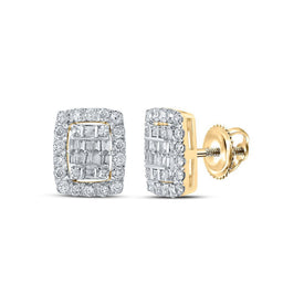 10kt Radiant Diamond Cluster Earrings in Yellow Gold - A Dazzling Delight - Splendid Jewellery