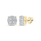 10kt Radiant Diamond Cluster Earrings in Yellow Gold - Mesmerizing Brilliance and Elegance - Splendid Jewellery